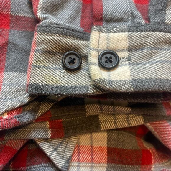 Lauren Ralph Lauren Red and Gray Plaid 1/4 Flannel Shirt Size Large - Picture 10 of 13